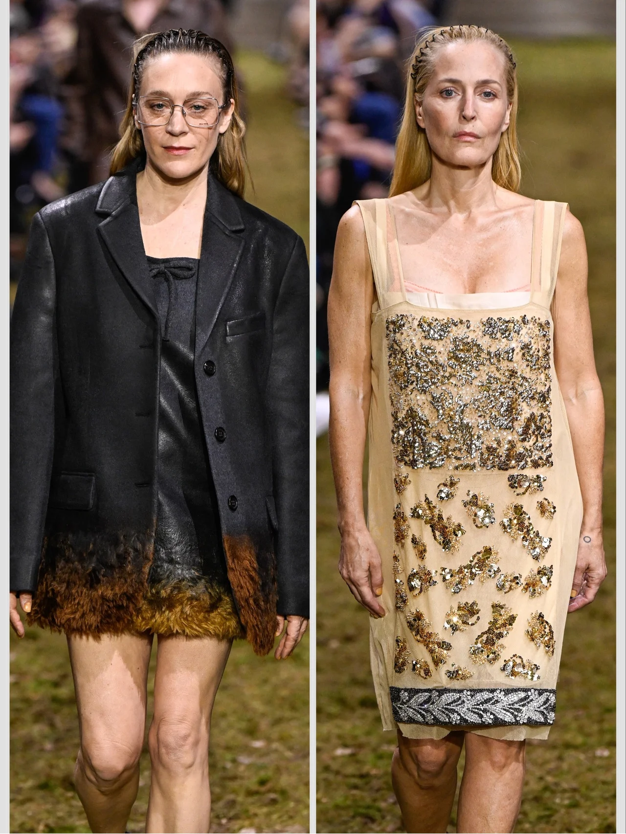 クロエ・セヴィニーとジリアン・アンダーソンがミュウミュウのランウェイショーに登場。年齢を重ねた、ナチュラルで個性的な美しさが話題沸騰