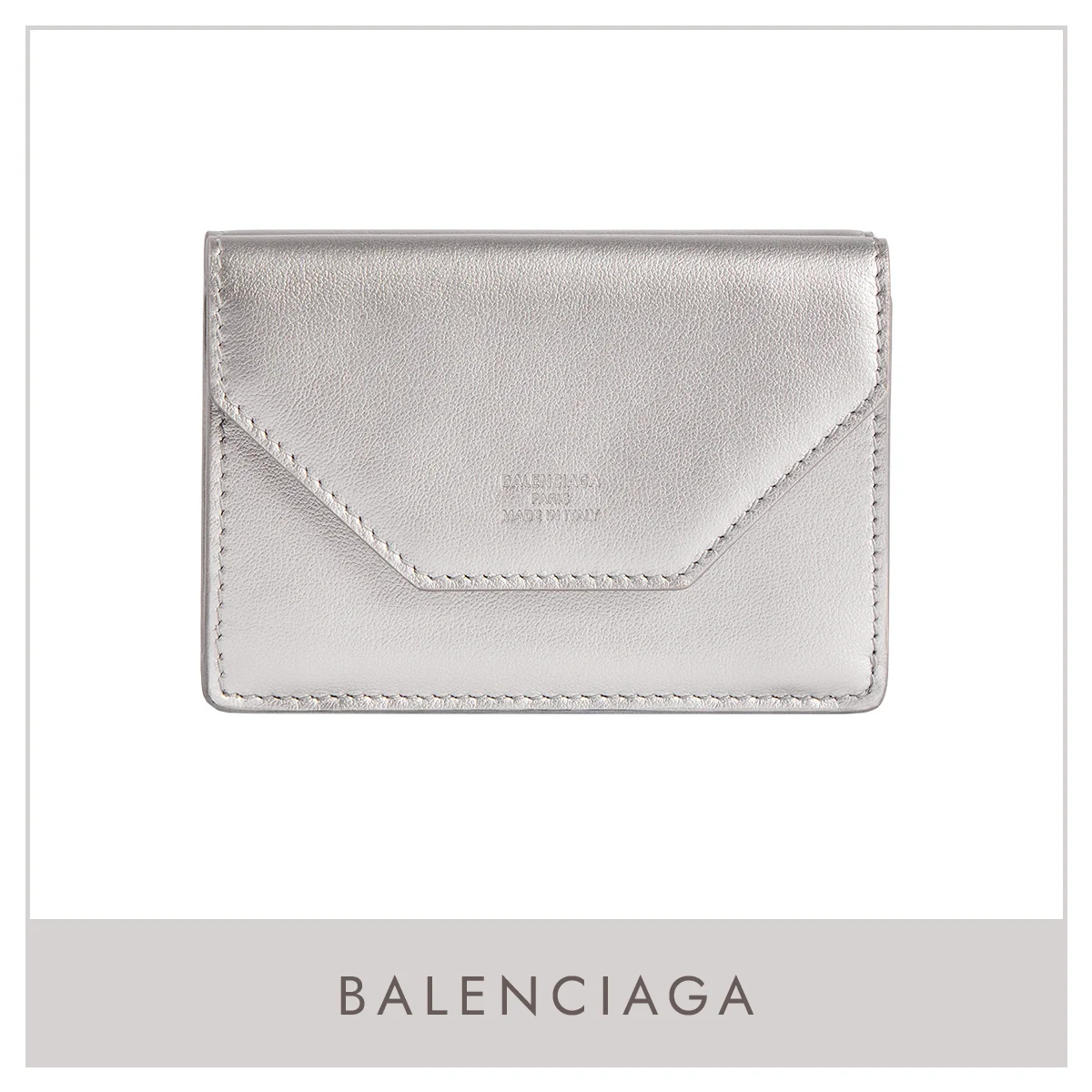 【バレンシアガ】の財布。モードな手もとに誘う、シルバーとブルーのコンビネーション