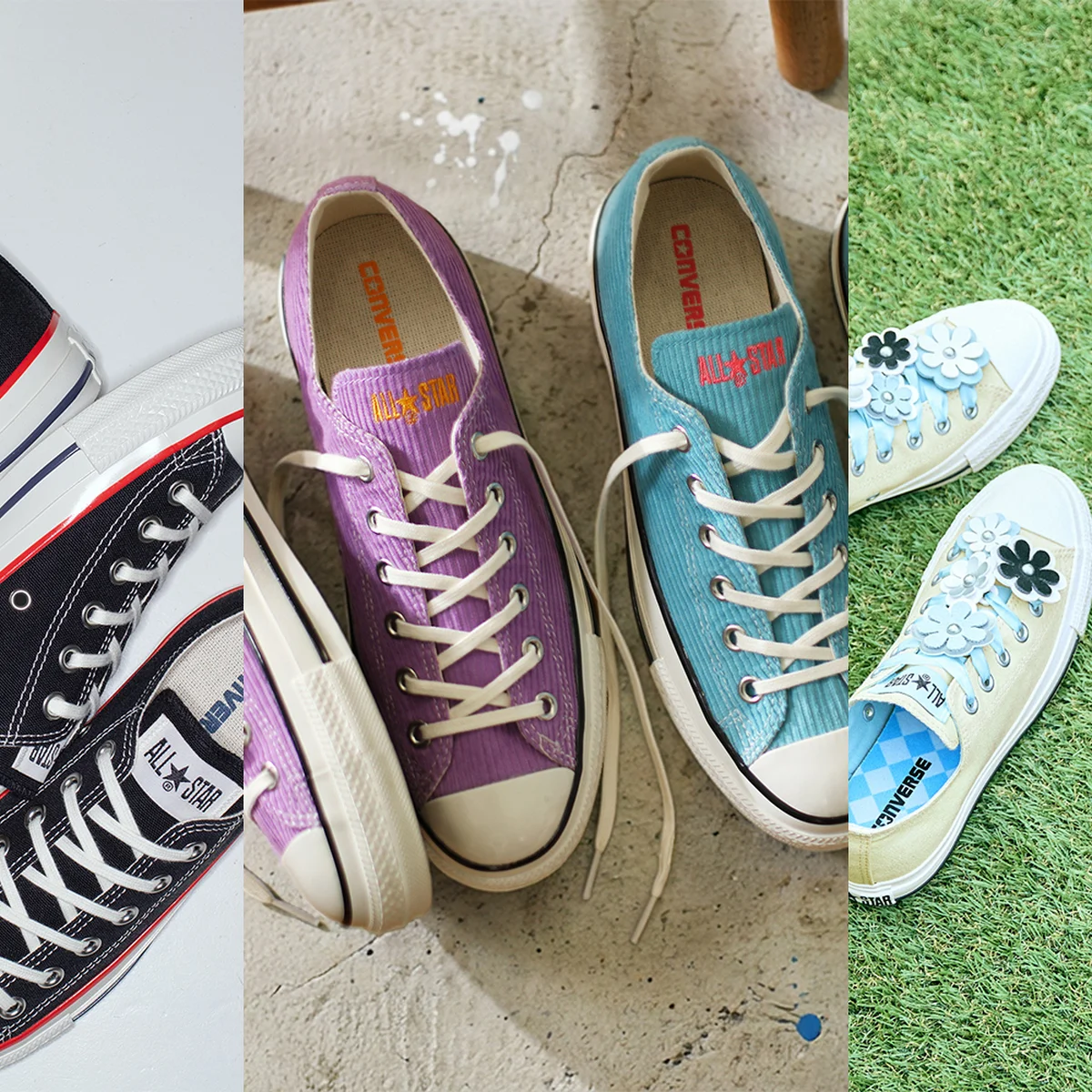 【コンバース】から新作スニーカーが発売！ 春らしいフラワーチャームなど全4型がラインナップ