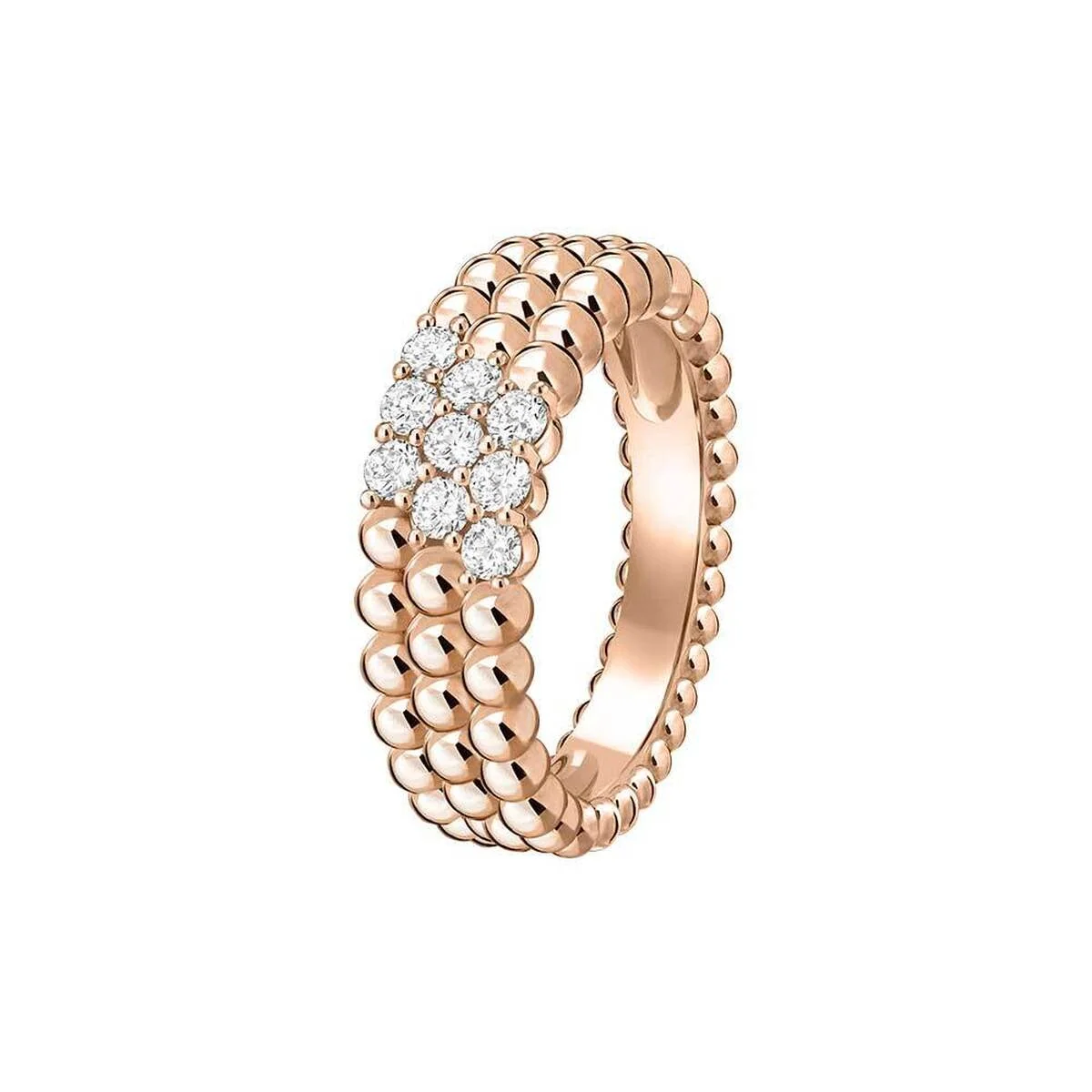 【ヴァン クリーフ&アーペル】の「ペルレ」から新作リングが登場！ ダイヤモンドやカラーストーンが輝く3連モデル