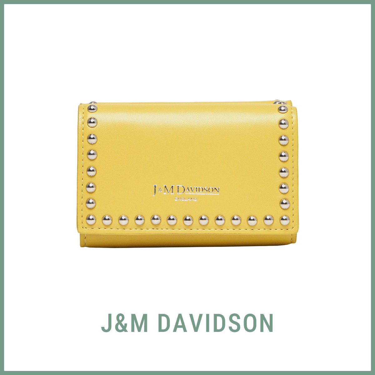 【J&M デヴィッドソン】の財布。イエロー×ネイビーのこなれカラー