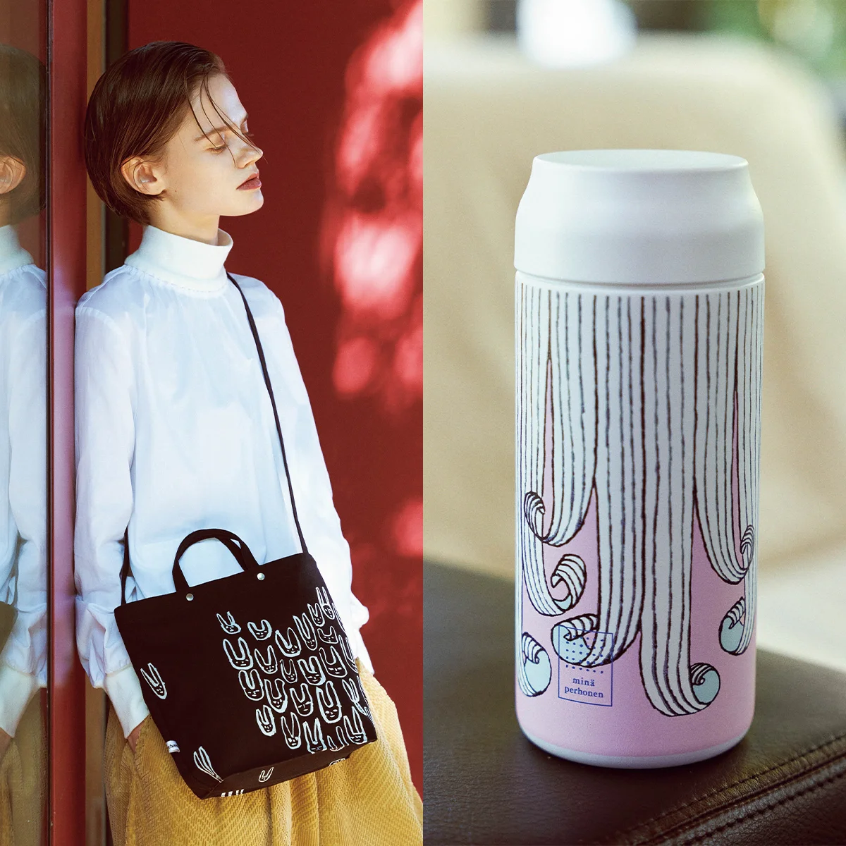 【ミナ ペルホネン】人気のトートバッグが特別仕様で登場！ SPURSHOPでしか買えない新型サーモマグも