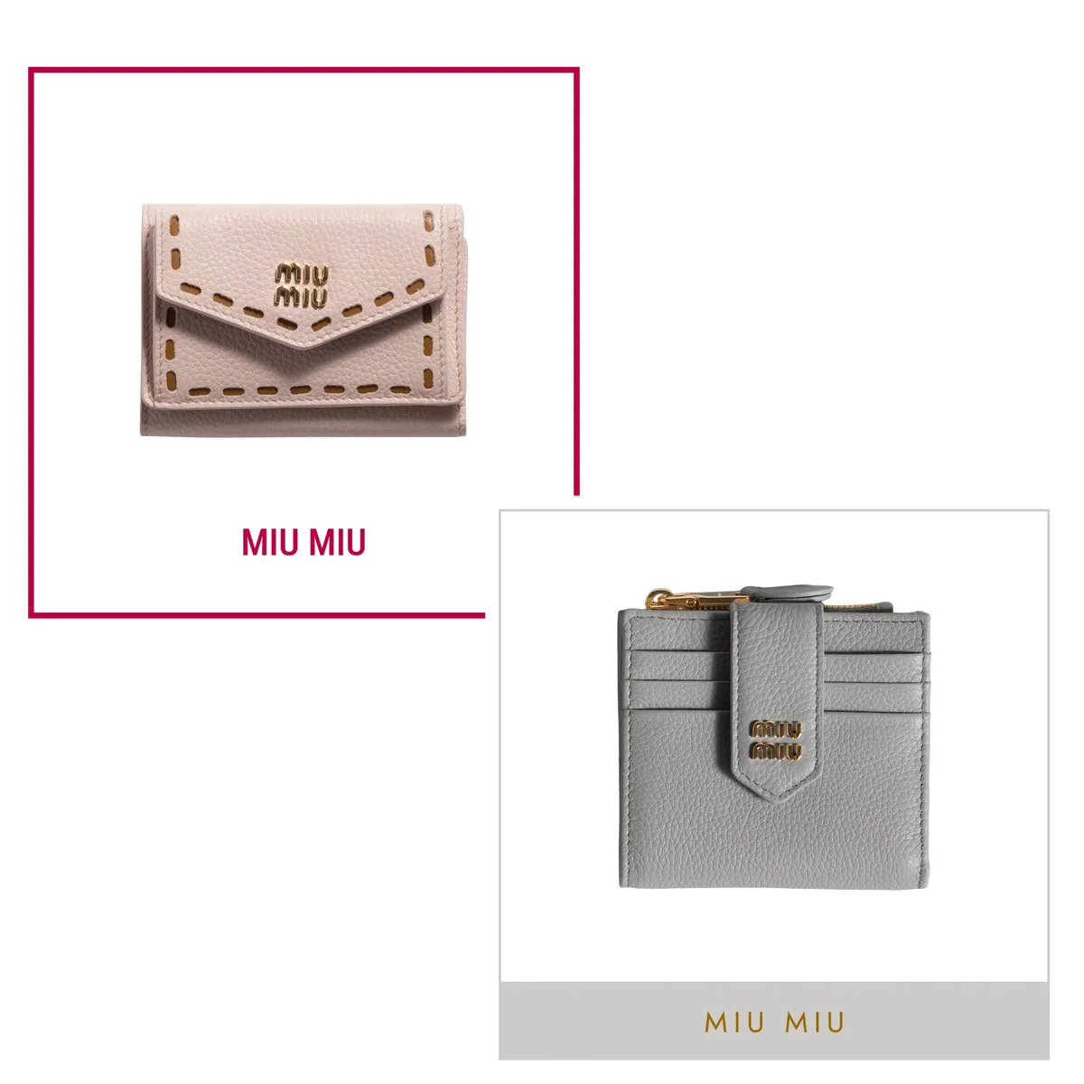 【ミュウミュウ】のコンパクト財布３選｜柔らかなカラーで春のムードを宿して