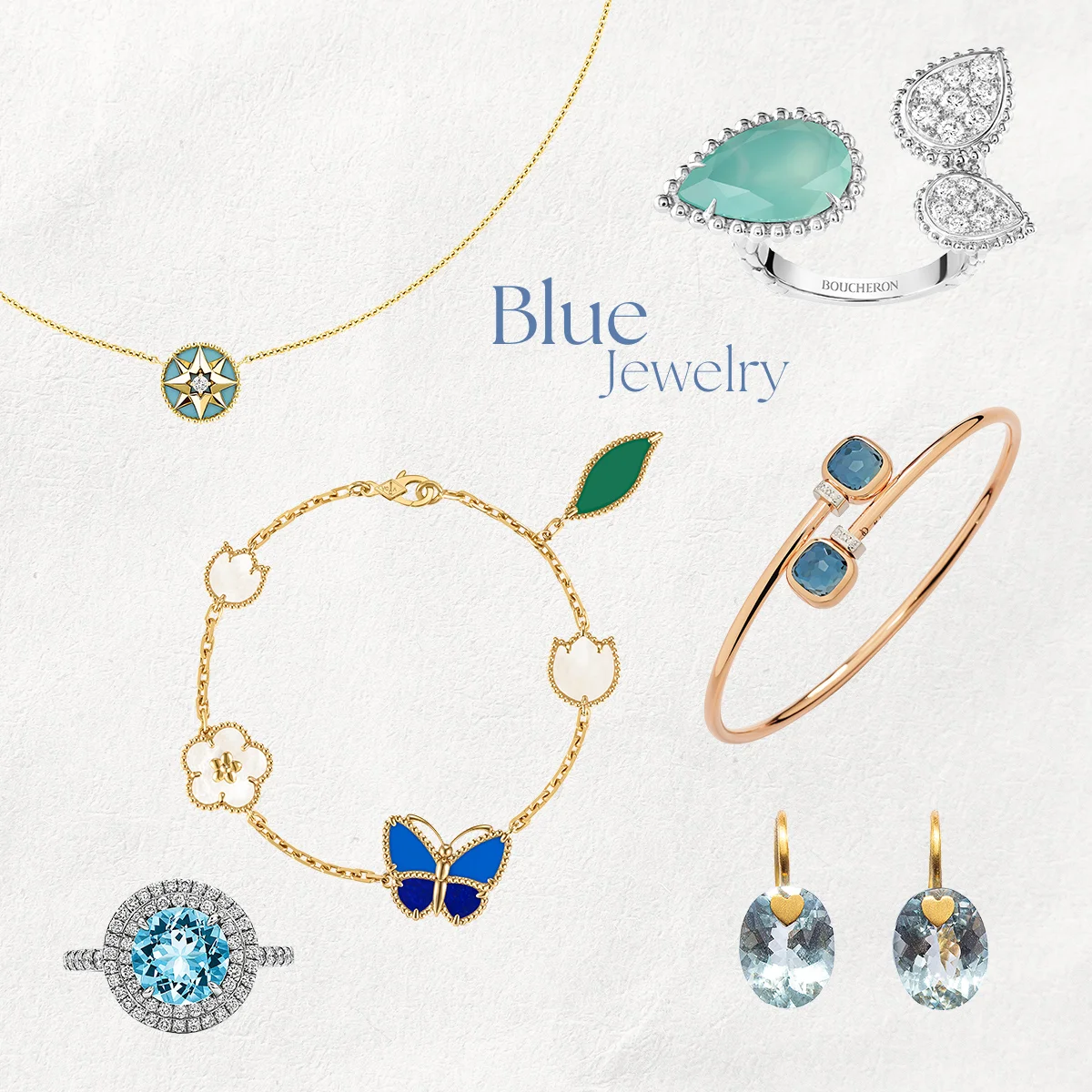 【青色ジュエリー】をお守りに。サムシングブルーで幸運を呼び寄せて