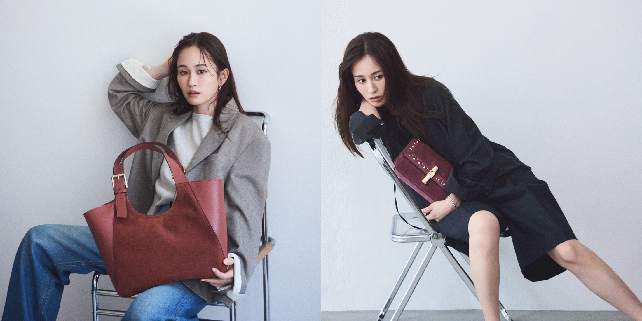 FURLA 前田敦子が魅せる、最新スエードバッグ
