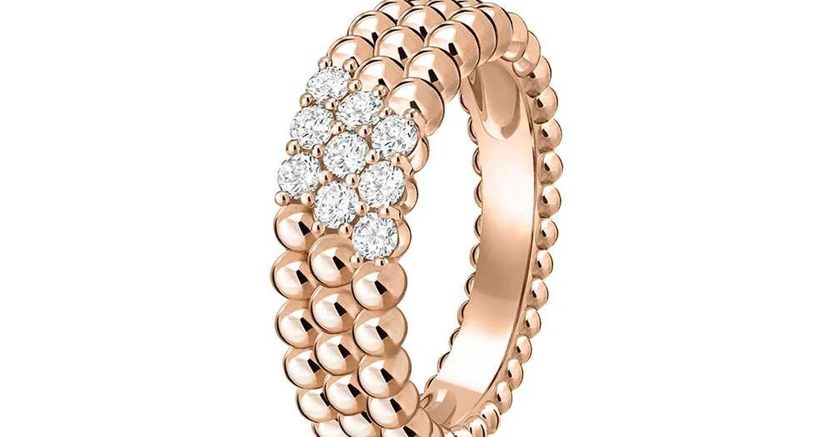 ヴァンクリーフ ペルレ リング 5連モデル ペルレ ダイヤモンド リング 5連モデル 18K イエローゴールド