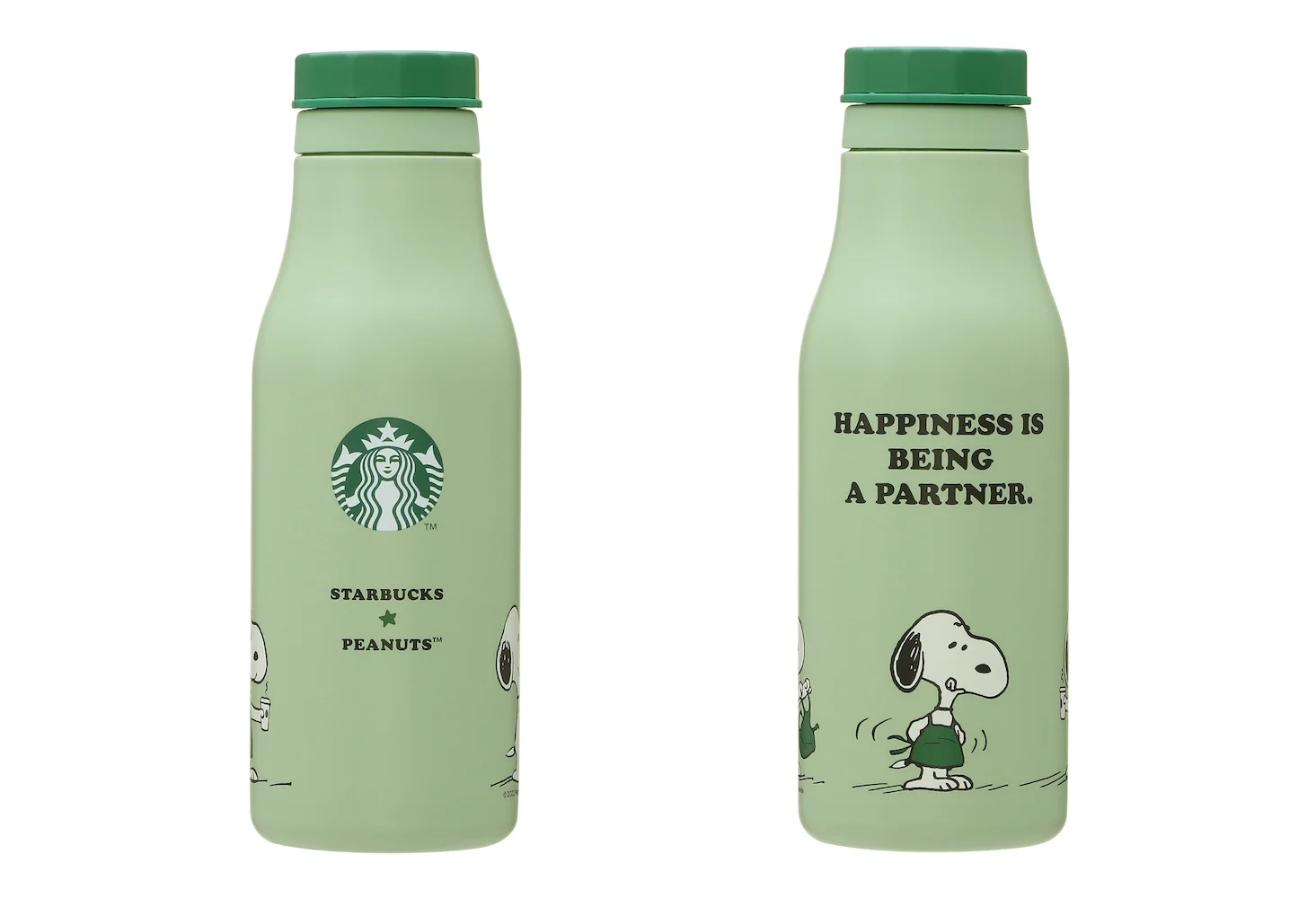 即完売⭐️ ステンレスロゴボトル PEANUTS グリーン 473ml 