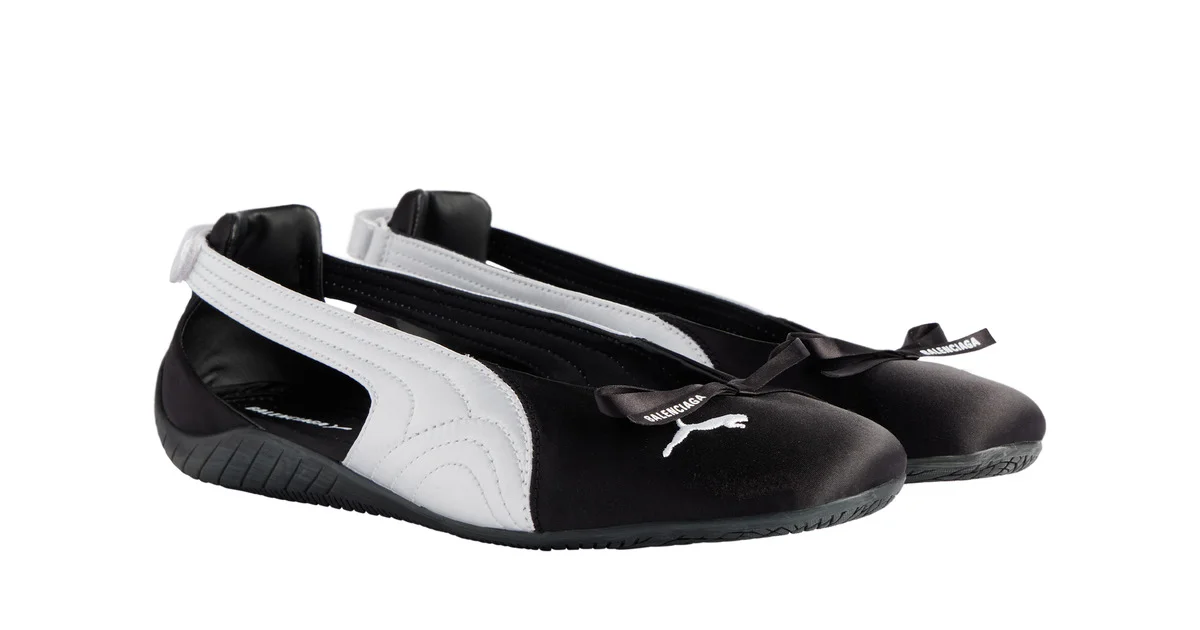PUMAコラボ【BALENCIAGA】 スピードキャット バレエ サテン Women's Speedcat Ballet Satin Balenciaga in Black/white