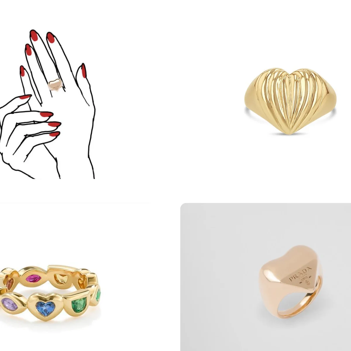 愛を奏でる【ハートのリング】４選、プラダやロビンソン ペラムなど、心奪われるデザインを厳選