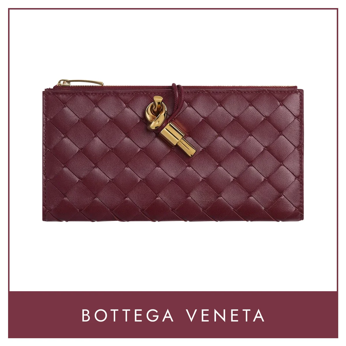 【ボッテガ・ヴェネタ】の財布。手もとがグッと華やぐ、バーガンディを味方に