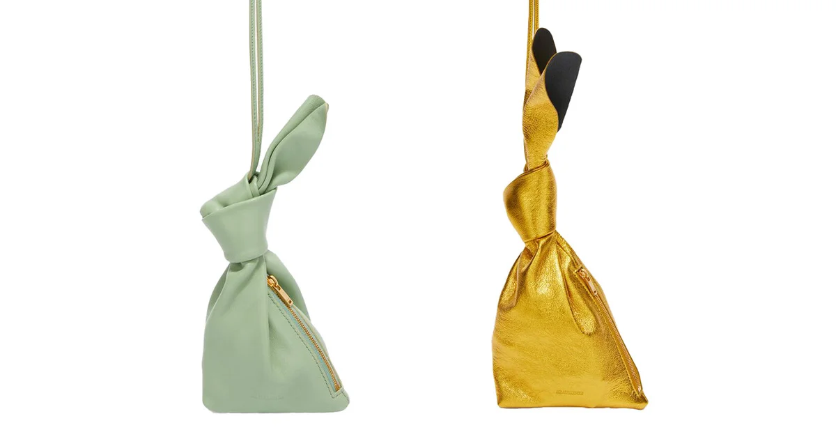 JIL SANDER うさぎバッグ　ゴールド ジル サンダー」の卯年コレクションがアーティでかわいい。うさぎが運